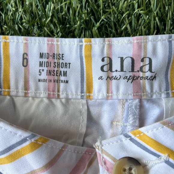 a.n.a mid-rise striped shorts - Picture 3 of 7